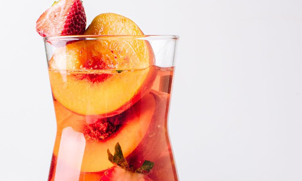 Peach and Strawberry Rose Sangria